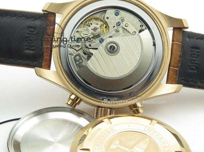 MIROTIME 0512 Youthful Pilot Chrono RG 3878 Gray Dial on Light Brown Leather Strap A 7394